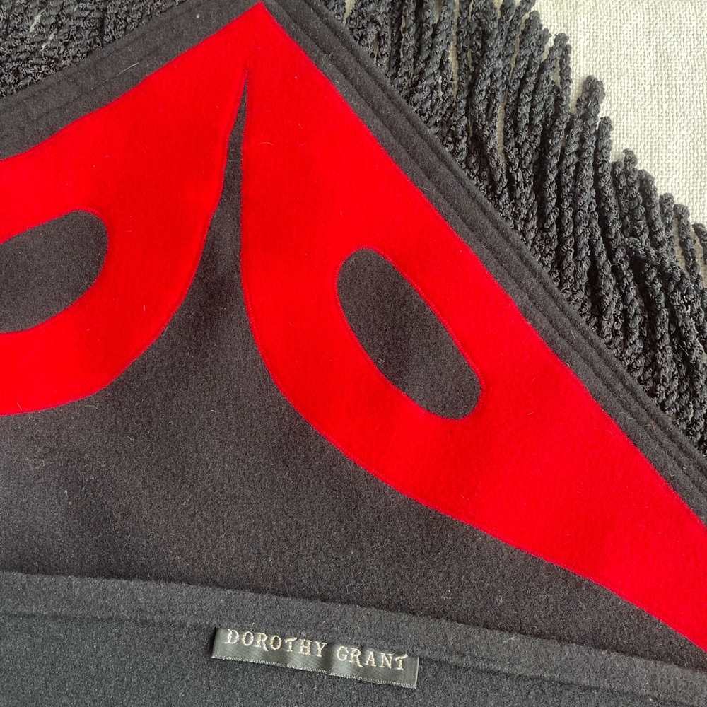 Wool Feastware shawl by world renowned Haida Fashion Designer Dorothy Grant.